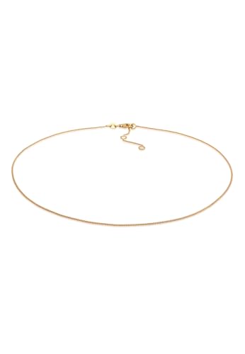 Elli Choker Kette Damen Silber 925 24K Gelbgold Schmuck Geschenke für Frauen Halskette Mädchen Mama Freundin, Goldene Silberkette Länge 40 cm