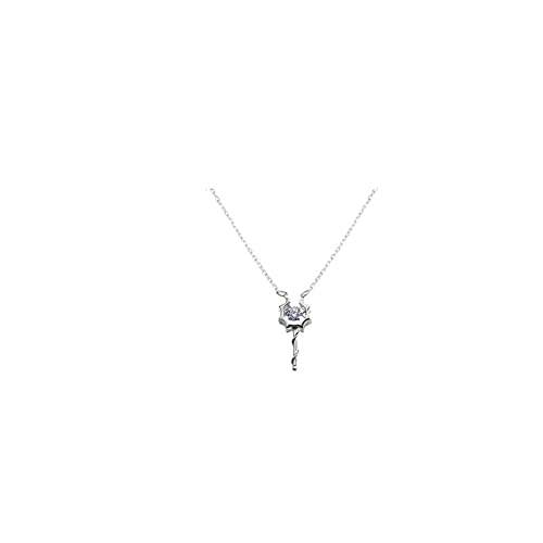 ZHANGZONG Matching Necklace Paare Anhänger Halskette fossil Kette Damen Halskette Damen Ritter und Prinzessin 925 Sterling Silber Paare Halskette，His & Hers Matching Set Lovers Gift(Color