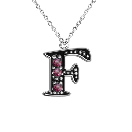 Halskette Damen Mit Buchstaben Kette Damen Frauen Vergoldet Initialen Halskette Namen Buchstabenkette Hypoallergene Anfangsbuchstaben A-Z Modeschmuck Geschenke Teenager Mädchen #2F One Size