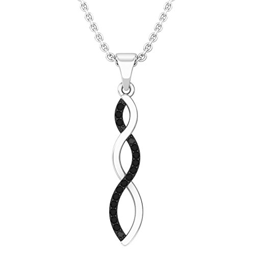 DazzlingRock Collection 0,10 Karat (ctw) Sterling Silber Diamant Rund Anhänger Infinity 1/10 ct (Silber Kette enthalten)