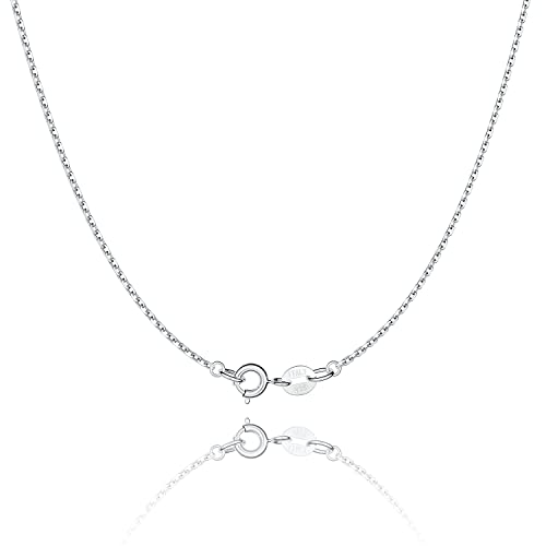 Jewlpire Silberkette Damen 925 Ohne Anhänger 1.1mm Kabelkette Silberkette Ohne Anhänger - Kette Silber Damen Mädchen Halskette Damen Silber 925 - Damen Silber Kette Halskette in 55cm