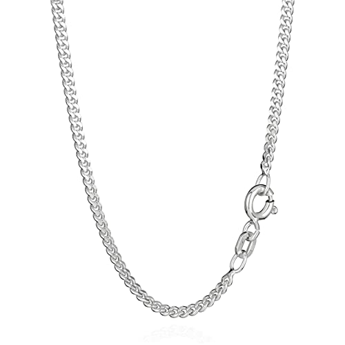 NKlaus 90cm Kette Silber 925 - Sterling Silberkette Herren und Damen- Hochwertige Panzerkette - Königskette - 2,10mm breit Collier 10g schwer 8896