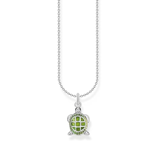 Thomas Sabo Kette mit grünem Schildkröten-Anhänger 925 Sterlingsilber KE2216-007-6