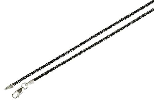 Criss-Cross-Kette aus 925 Sterling Silber geschwärzt diamantiert außergewöhnliches Geflecht SILBERMOOS Qualitätskette aus Italien 42 45 50 60 70 80 90 cm, Länge:50 cm