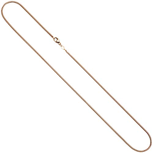 Jobo Damen Bingokette 585 Rotgold 1,5 mm 50 cm Gold Kette Halskette Rotgoldkette Karabiner