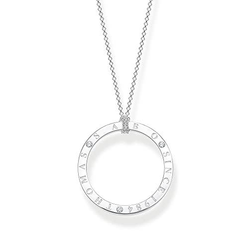 Thomas Sabo Damen Kette Kreis mit weißen Steinen Silber, aus 925er Sterlingsilber mit Zirkonia, Länge 90cm, KE1877-051-14-L90