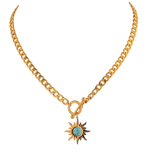 XIPIEIO Medaillons Halskette für Frauen benutzerdefinierte Exquisite Sonnenblume Anhänger Halskette Golden 18 K Kette Choker Frauen Halskette Femme Accessoires Beste Freundin Geschenke