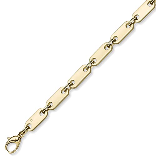 12mm Plattenkette Kette Halskette aus 585 Gold Gelbgold massiv 70cm Herren