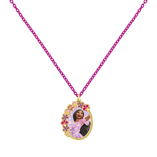 Disney Encanto Pink Isabela Charm-Halskette NH01007YL-16, Einheitsgröße, Zink, Kein Edelstein