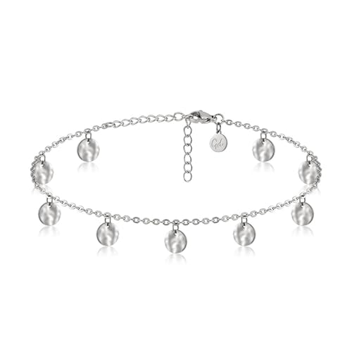 GD GOOD.designs Fußkette für Frauen | Damen Kette Silber Silberne Silver Silberkette silberfarben Damenfußkette Damenkette Damenschmuck