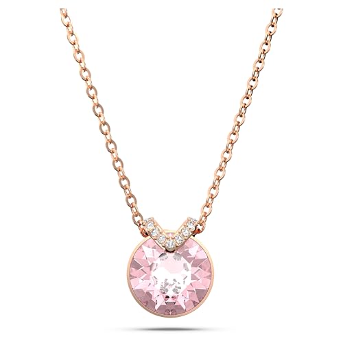 Swarovski Bella Halskette, Rosé Vergoldete Damenhalskette mit Strahlendem Rosa Anhänger