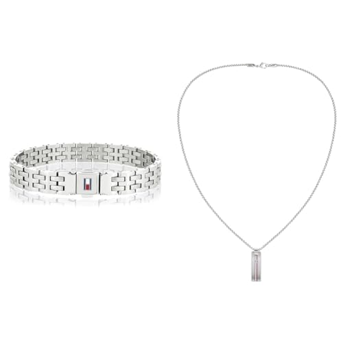 Tommy Hilfiger Jewelry Armband für Herren aus Edelstahl - 2701062 & Jewelry Halskette für Herren aus Edelstahl - 2790169