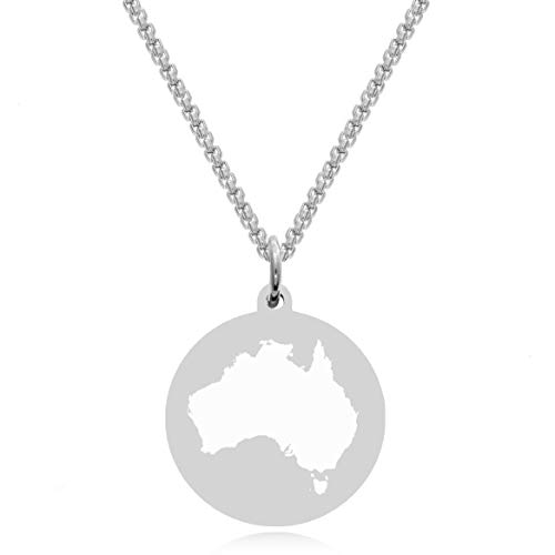 TIMANDO Damen Australien Kette mit Gravur Umriss Kontinent