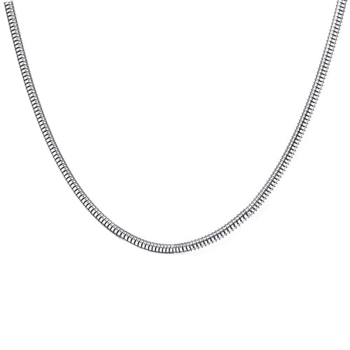 Homxi Herren Damen Halskette Kette Silber,Kette Frauen Edelstahl 1MM Schlangenkette Halskette Kette Silber