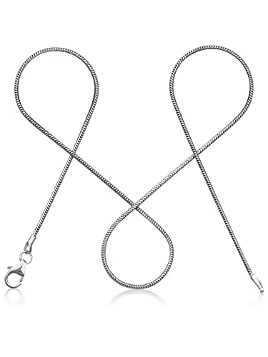 modabilé Schlangenkette Damen Halskette 925er Sterling Silber (45cm 1,2mm breit) Silberkette 925 ohne Anhänger Silberne Kette für Frauen Ketten Kurz