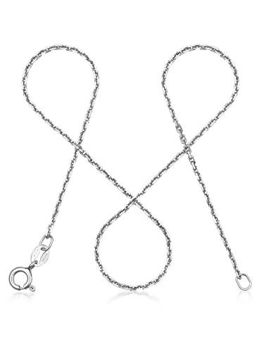 modabilé Ankerkette Damen Halskette 925 Sterling Silber (45cm 1,55mm breit) Silberkette ohne Anhänger Silberne Kette für Frauen Kurz Silberketten