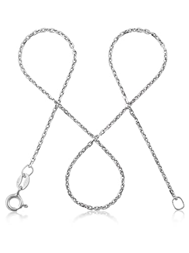 modabilé Ankerkette Rund Damen Halskette 925er Sterling Silber (50cm I 1,3mm breit) Silberkette 925 ohne Anhänger Silberne Kette Frauen Silberketten