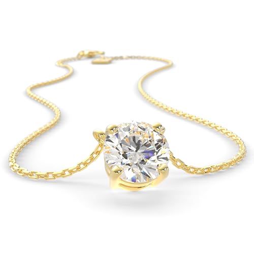 SERASAR Gold-Kette Damen Gold-Schmuck Damen-Kette Gold-kette 585 Halskette Echtgold Schmuck Halskette für Frauen Stein-Anhänger Schlicht Diamant-Anhänger Muttertagsgeschenk 30 geburtstag frauen