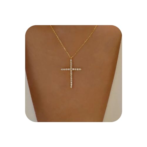 Yienate Boho Kristall Kreuz Halskette Choker Vintage Strass Kreuz Anhänger Halskette Statement Kreuz Charme Gold Halskette Kette Minimalistischen Glauben Kruzifix Halskette Schmuck Für Frauen