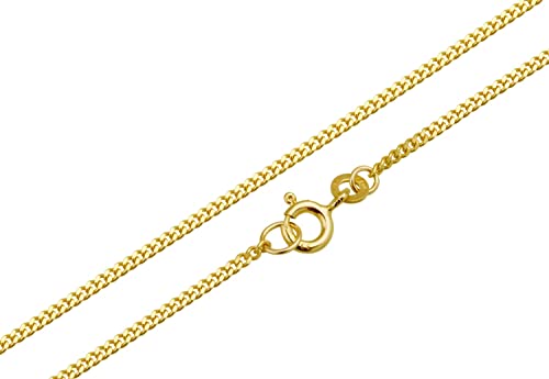 SILBERKETTEN STORE DEIN SCHMUCK ONLINE SHOP Panzerkette Gold 333 Damen 50cm I filigrane Goldkette Damen hochglanz 1,6mm Stärke I Halskette Echtgold für Frauen mit Federring Verschluss