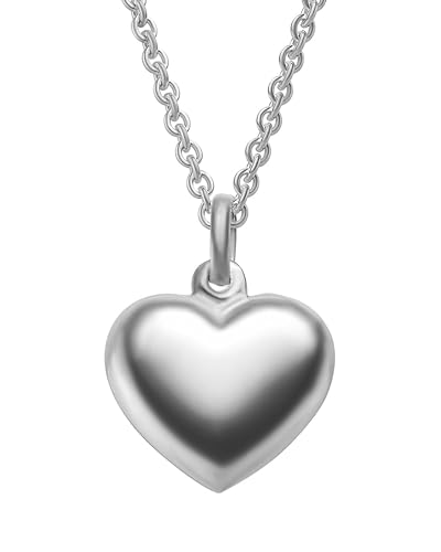 Amoonic Herzkette Halskette Damen Silber 925 | Frauen Kette mit Herzanhänger Ich liebe Dich Silberkette mit Herz | Schmuck-Geschenk für Freundin Frau Mama Mutter zum Jahrestag Hochzeitstag Geburtstag