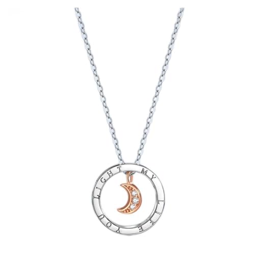 KISOARTWQ Matching Necklace fossil Kette Damen Paare Anhänger Halskette amulett Paar Halskette Sterling Silber mit Exquisite Geschenkbox/Sun Moon Love(Color:C,Size:)