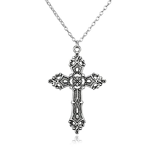 ZXCL Mode Vintage Kreuz Anhänger Halskette für Frauen Männer Geschenk Lange Kette Punk Goth Schmuck Zubehör Choker Gothic Großhandel