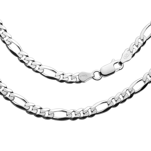 Herren Silberkette 925 Sterling Silber Panzerkette 50 cm Ohne Anhänger mit Karabinerverschluss