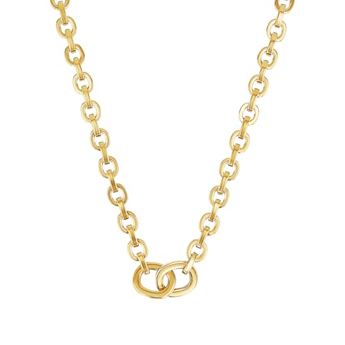 s.Oliver Halskette Edelstahl Damen Halsschmuck, 40+5 cm, Gold, Kommt in Schmuck Geschenk Box, 2038853