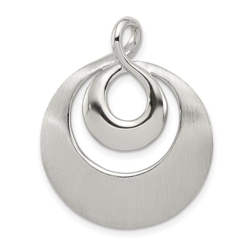 Sterling Silber Poliert und Satin Infinity Swirl Kette Folie Anhänger