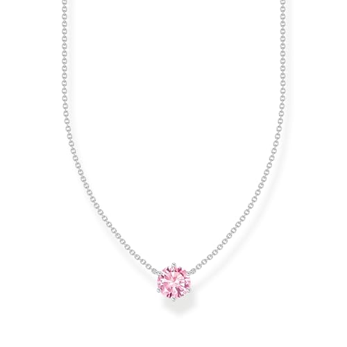 Thomas Sabo Kette mit pinkfarbenem Zirkonia-Anhänger 925 Sterlingsilber KE2210-051-9