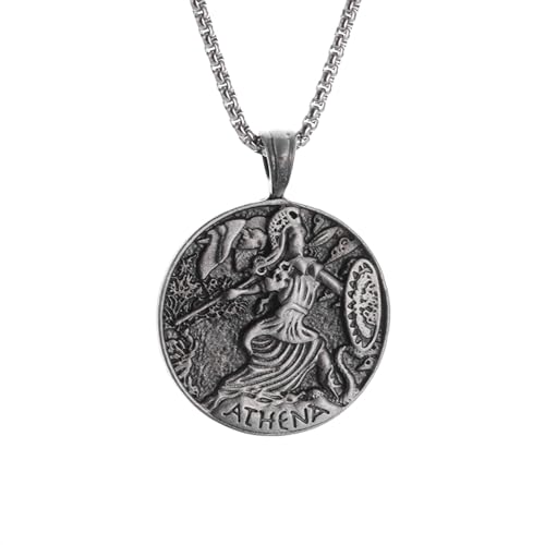 Choker Halskette Gothic Halskette Kette Antike griechische Göttin Athene Kriegerin Helm Anhänger Medaille Halskette Geeignet für Männer und Frauen Punk Schmuck beste Freundin Geschenke Freundschaft