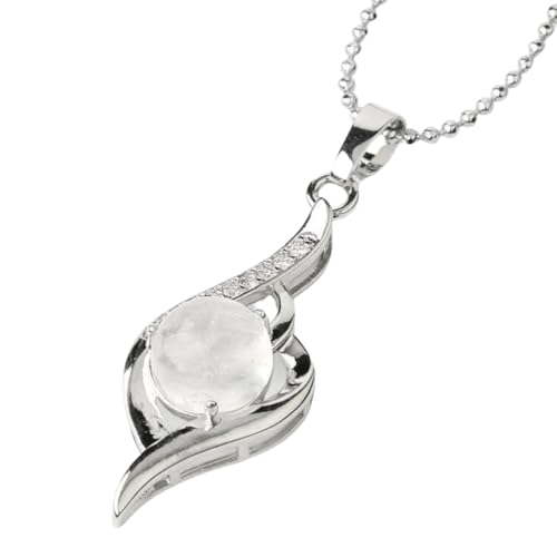 Heilsteine Kette,Halskette Mit Kristall-Anhänger,Klare Kristall- Stein-Halskette Mit Silberkette,Anhänger Mit Runder Heilkristall-Perle,Geschenke Für Frauen Und Männer Zum Geburtstag