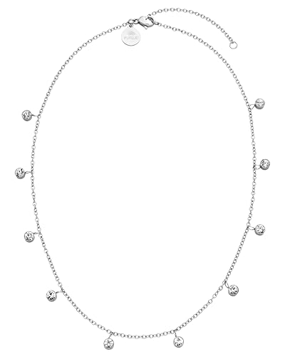 Purelei® Nani Kette Damen (Silber) – Halskette Damen aus langlebigem Edelstahl – Wasserfeste Kette mit Anhänger – 30–55 cm Länge – Halskette für deinen individuellen Look