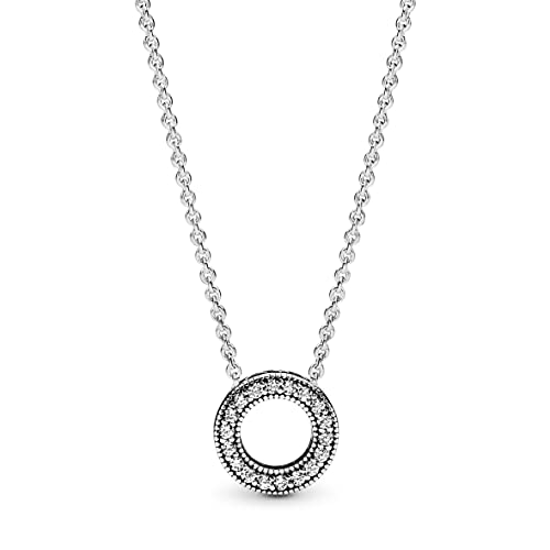 PANDORA Kette mit Anhänger  Hearts of PANDORA Necklace  Silber Zirkonia 397436CZ-45