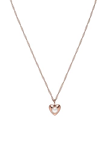 Purelei® My Heart Kette – Herzförmiger Anhänger mit Muschelperle, Edelstahl in Gold, Silber oder Roségold, Länge 40/45 cm, 11 x 10,2 mm (Rosegold)