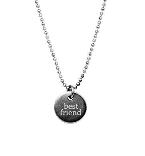 Spruchketten by LIEBLICHKEITEN Schmuck Silber Hals-Kette 43 cm Lang 925 Sterling Silber mit Anhänger Spruch Freundin Ø 1 cm: Best Friend. Für Mädchen und Damen