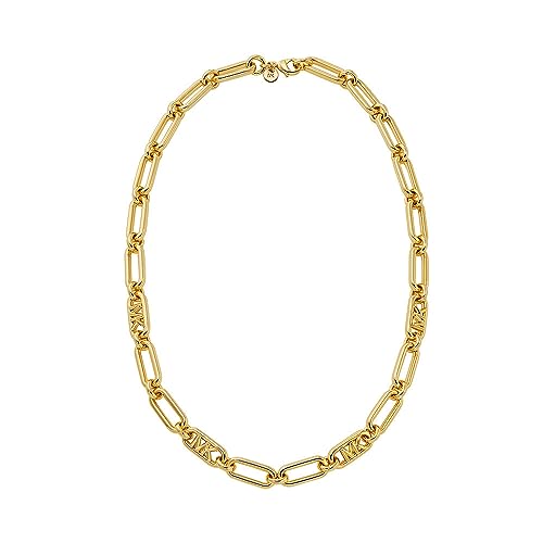 Michael Kors Premium MK Statement Link 14K vergoldete Empire-Gliederkette für Damen, MKJ828400710