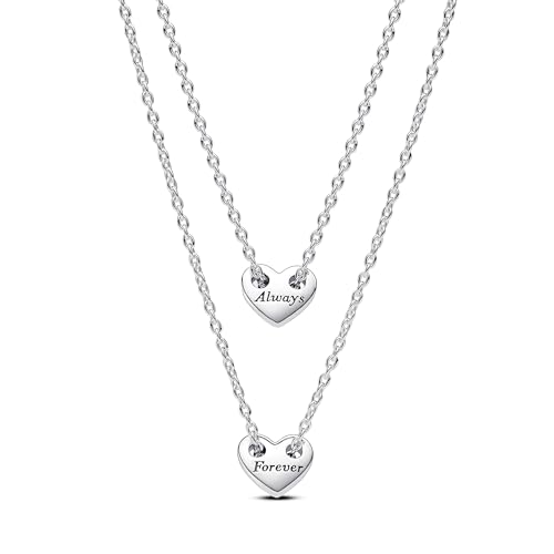 PANDORA Moments Für immer & Ewig Teilbare Herz Collier-Halsketten aus Sterling Silber, Größe 45cm, 393207C00-45