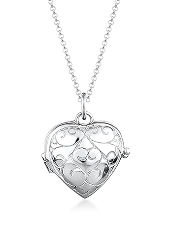 Elli Damen Kette mit Anhänger Herz 925 Sterling Silber 0103192812_45 - 45cm Länge