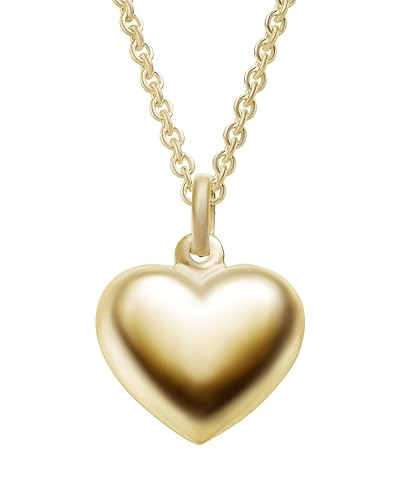 Amoonic Herzkette Halskette Damen Gold (Silber 925 vergoldet) | Frauen Kette mit Herzanhänger Ich liebe Dich Goldkette | Schmuck-Geschenk für Freundin Frau zum Jahrestag Hochzeitstag Geburtstag