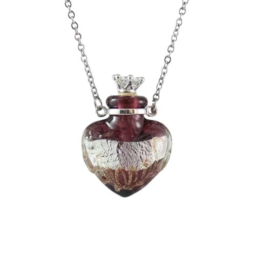 IOETSEUT Gothic HalsketteAromatherapie Glas Ätherisches Öl Flasche Halskette DIY Herzlich empfundenes Parfüm Wunsch Anhänger Frauen Pullover Kette Schmuck Beste Freundin Geschenke Freundschaft