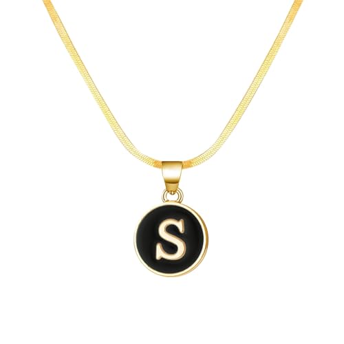 Dislsokrhov Halskette Damen Namenskette Edelstahl Silber Namen Kette Mit Kleinem Herz Buchstaben Anhänger Personalisierte Initial Kette Für Damen Mädchen Beste Freundin Geschenk Schmuck #7S One Size