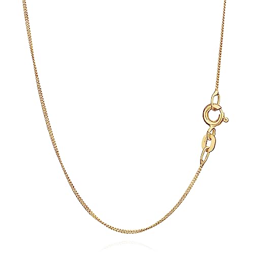 NKlaus 60cm Gold Kette für Frauen - Panzerkette aus Gelbgold 14 Karat - Goldkette Damen 585 Echtgold – Halskette Breite 0,8mm Collier, 1,5g - Elegante Schmuck 1924