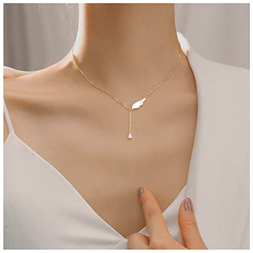 Cimenexe Böhmischen Flügel Kristall Anhänger Halskette Gold Tränen Cz Y Lariat Halskette Engelsflügel Choker Halskette Strass Tropfen Halskette Kette Schmuck Für Frauen Und Mädchen Geschenke