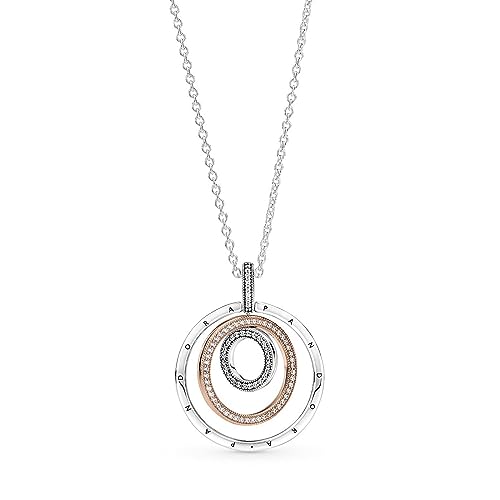 PANDORA Two-Tone Circles Pendant & Necklace