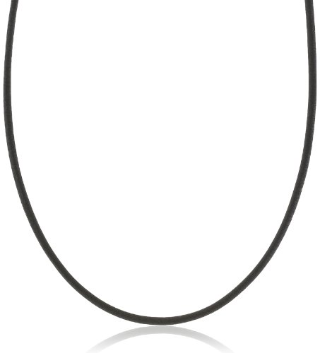 Amor Unisex-Halsband Kette Basic Edelstahl Leder schwarz, 45 cm, 362320