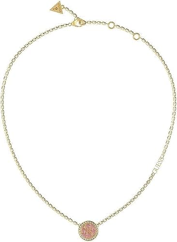 GUESS Damen-Halskette aus der Life In 4G Kollektion. Der realizierte Schmuck aus Stahl, Größe: 43 bis 45 cm, Farbe: Gold, Referenz ist JUBN02146JWYGRST/U., Stein