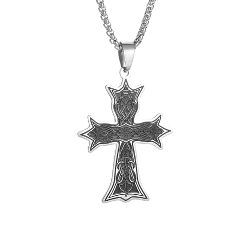 Choker Halskette Gothic Halskette Kette Retro Kreuz Keltischer Knoten Anhänger Religiöser Anhänger Halskette Casual Vielseitige Accessoires für Männer und Frauen Beste Freundin Geschenke Freundschaft