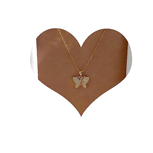 Cimenexe Bohème Kristall Schmetterling Anhänger Halskette Gold Cz Schmetterling Halskette Gepflastert Schmetterling Choker Halskette Strass Schmetterling Kette Halskette Schmuck Für Frauen Und